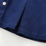 Zach Women's Slim Fit Lapel Short Sleeve Pleated A-Line Denim Mini Dress 5