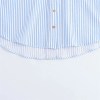 Zach Women's Casual Collar Striped Linen Blended Asymmetric Shirt with Wide Sleeves 5
