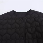 zach women's loose round neck long sleeve cotton quilted jacket Zach Women's Loose Round Neck Long Sleeve Cotton Quilted Jacket 5