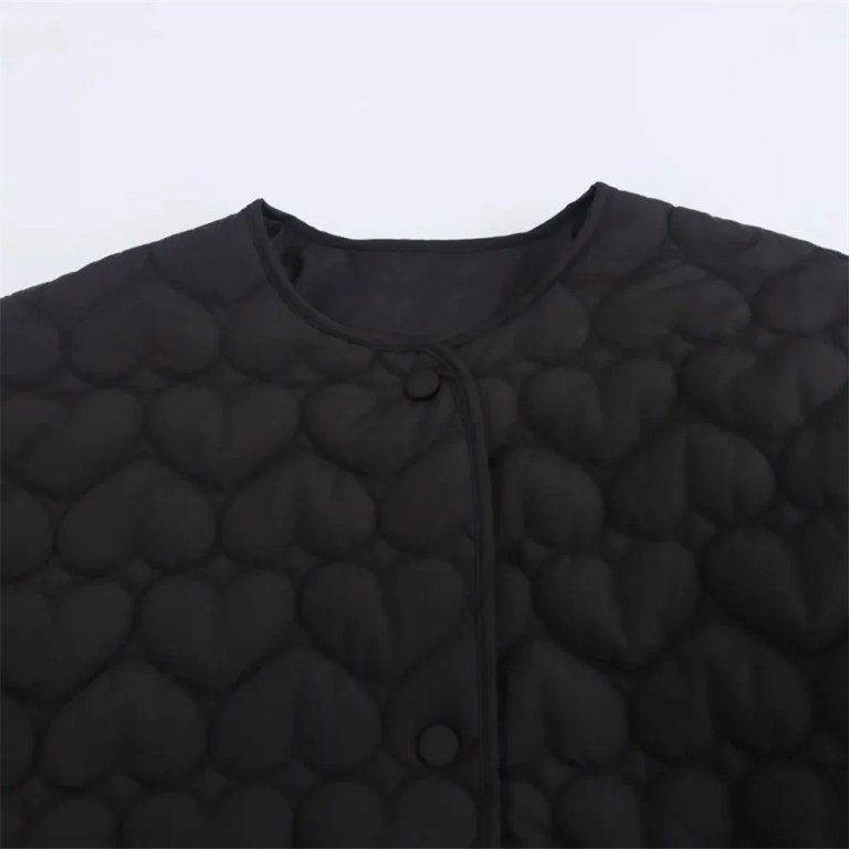 zach women's loose round neck long sleeve cotton quilted jacket Zach Women's Loose Round Neck Long Sleeve Cotton Quilted Jacket 5