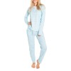 women's 2 piece striped pyjama sets long sleeve button round neck t shirt +drawstring waist pants Women's 2 Piece Striped Pyjama Sets Long Sleeve Button Round Neck T-shirt +Drawstring Waist Pants 1