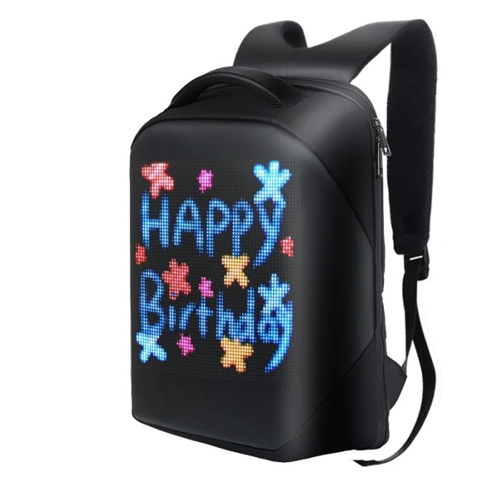 led backpack 3.0 waterproof bluetooth smart led screen dynamic backpack bag with phone control & laptop compartment the perfect gift LED Backpack 3.0 Waterproof Bluetooth Smart LED Screen Dynamic Backpack Bag with phone Control & Laptop Compartment the Perfect Gift