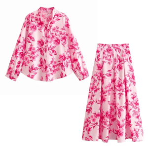summer florals shirt + skirt set Summer Florals Shirt + Skirt Set 1