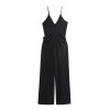 zach women's solid color sleeveless v neck crepe strap jumpsuit Zach Women's Solid Color Sleeveless V-Neck Crepe Strap Jumpsuit