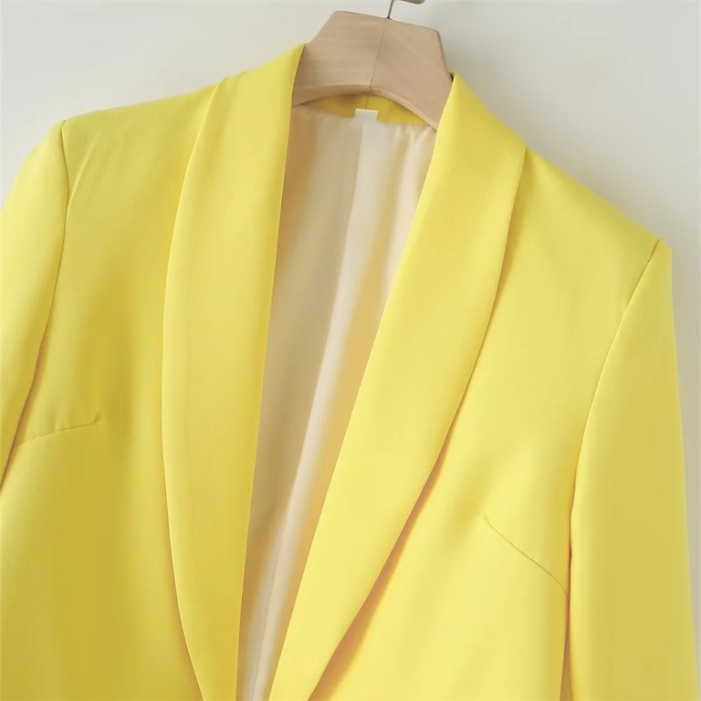 Zach Women's Simple and Elegant Slim Fit Solid Color Pocket Decoration Suit Coat 5