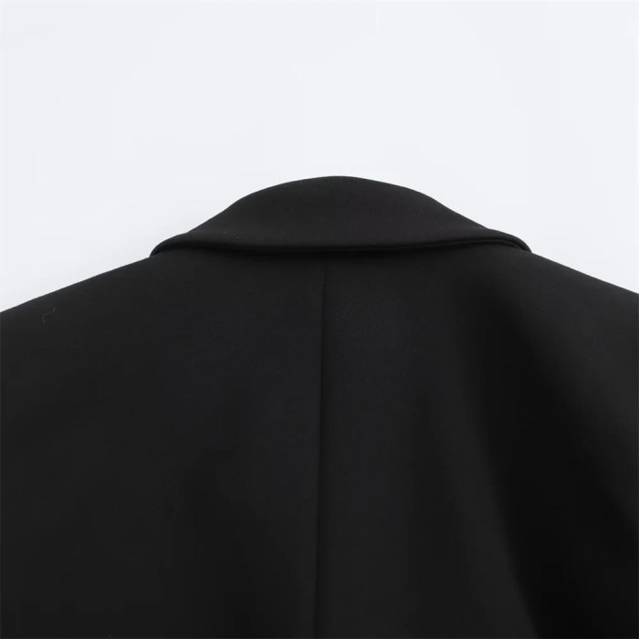 zach women's retro single breasted open design casual suit solid color long sleeve jacket Zach Women's Retro Single-Breasted Open Design Casual Suit Solid Color Long Sleeve Jacket 5
