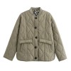 zach women's leopard print lined single breasted quilted coat with stand up collar Zach Women's Leopard Print Lined Single-Breasted Quilted Coat with Stand-Up Collar 4