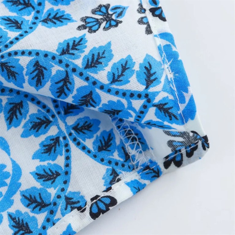 ALSA Summer Retro Print Midi Shirt Dress 4