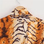 Zach Women's Simple Long Sleeve Lace-up Animal Leopard Print Slimming Dress 6