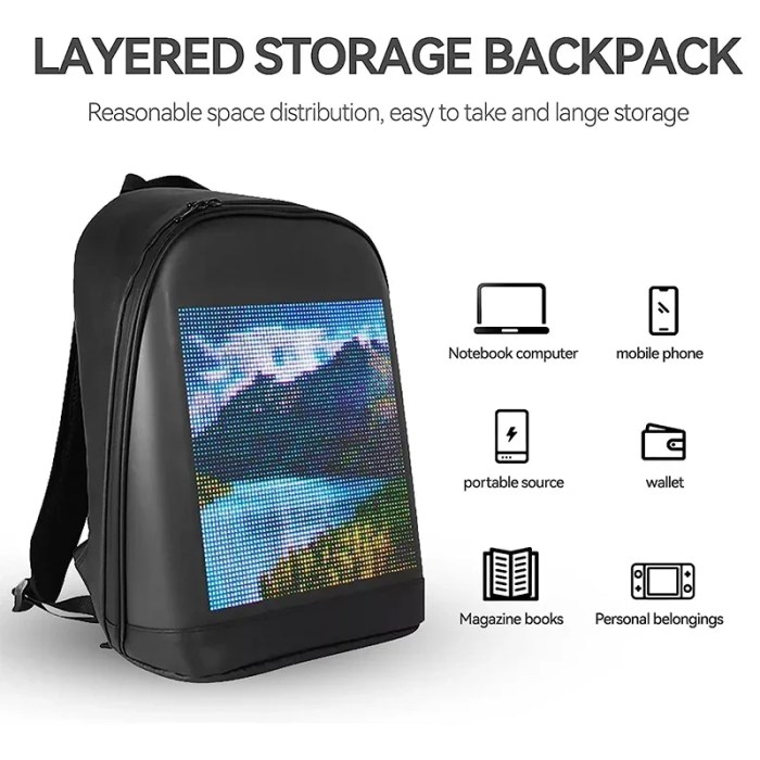 Smart LED Dynamic Backpack - Customizable Bag with Laptop Compartment the perfect gift 2