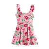 Zach Women's One-Shoulder Cherry Print Mini Dress with Bow Strap 2