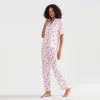 Women's 2 Piece Strawberry Striped Loungewear Pjs Set 2