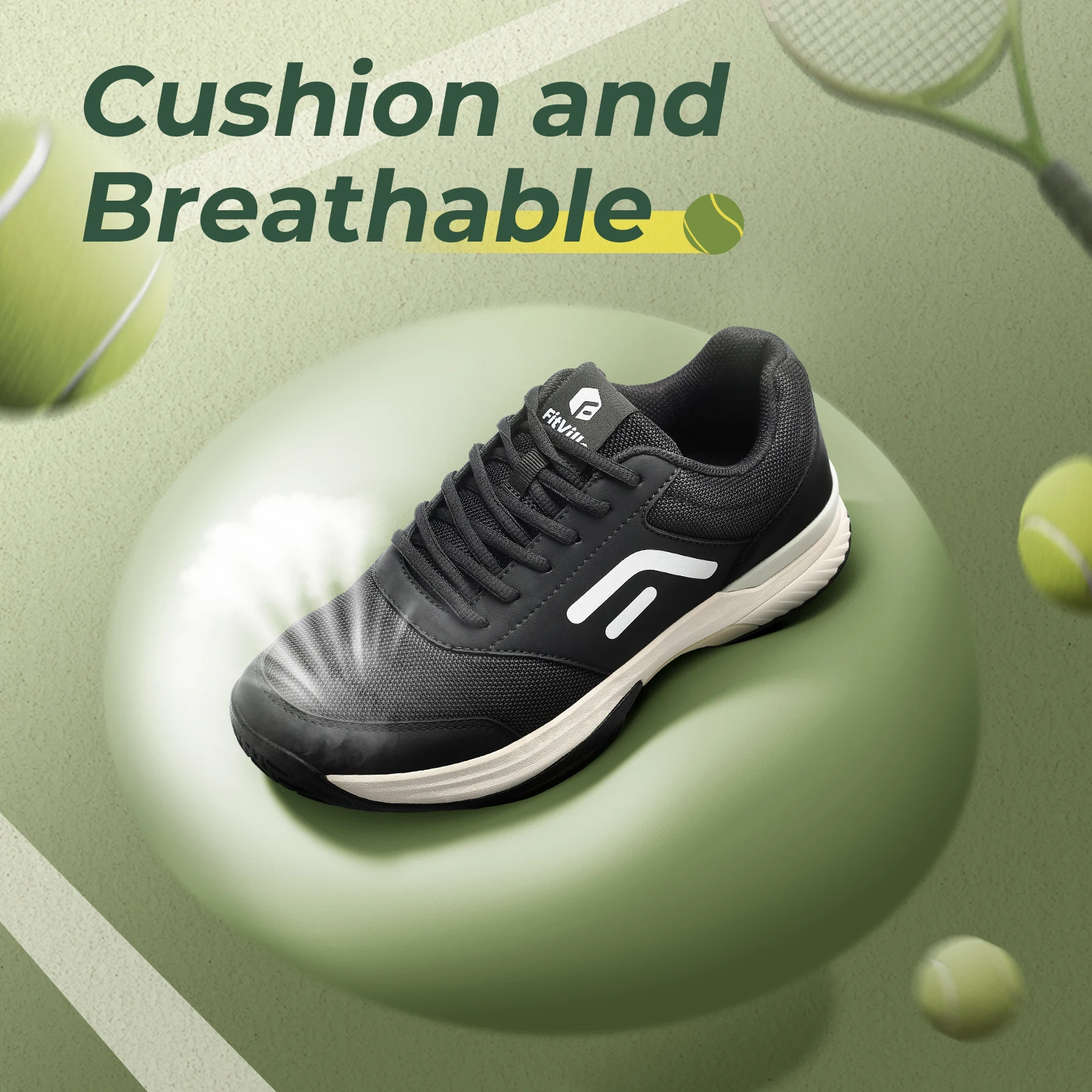FitVille Wide Tennis Shoes for Men Anti-slip Breathable Professional Sneakers Tennis Footwear for Arch support Relief Pain 3