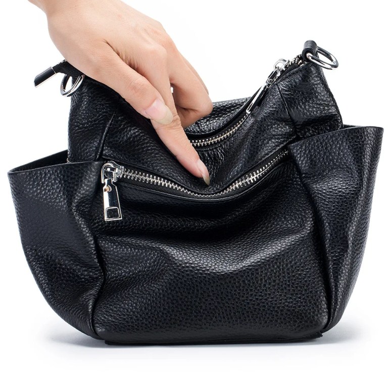 Women's Genuine Leather Luxury Bucket Bag - Cowhide Crossbody Shoulder Handbag 3