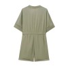 Zach Women's Round Neck Short Sleeve Jumpsuit with Waist Strap 2