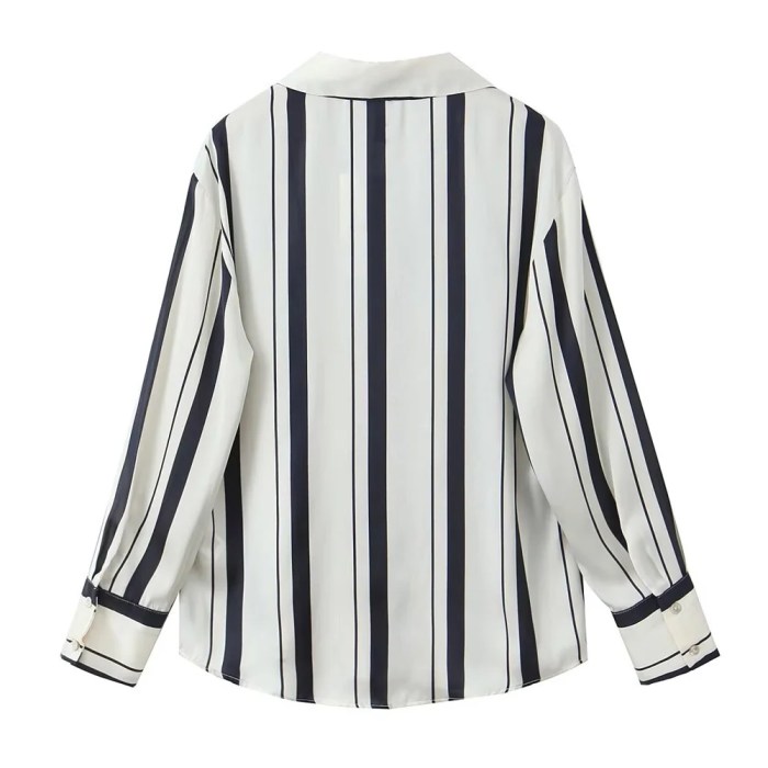 zach women's casual loose collar long sleeve striped silk texture shirt Zach Women's Casual Loose Collar Long Sleeve Striped Silk Texture Shirt 2