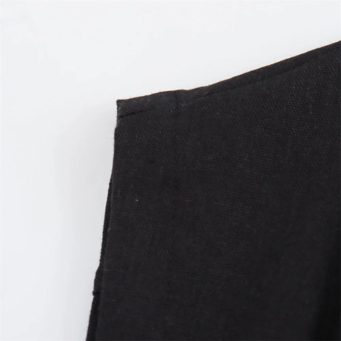 women's summer linen blend midi shirt style sleeveless dress Women's Summer linen blend midi shirt style sleeveless dress 5