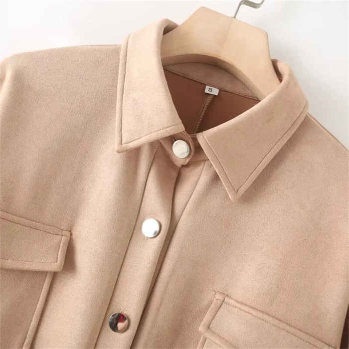 zach women's simple collar single breasted long sleeve medium length shirt dress Zach Women's Simple Collar Single-Breasted Long Sleeve Medium-Length Shirt Dress 5