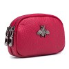 women's cowhide double zipper wallet mini leather card holder & coin purse Women's Cowhide Double Zipper Wallet - Mini Leather Card Holder & Coin Purse