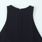 Zach Women's Slim Fit Round Neck Sleeveless Mini Dress with Zipper Detail 5