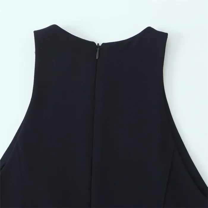 zach women's slim fit round neck sleeveless mini dress with zipper detail Zach Women's Slim Fit Round Neck Sleeveless Mini Dress with Zipper Detail 5