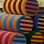 eclectic velvet long round retro stripe cushions Eclectic Velvet Long Round Retro Stripe Cushions 2
