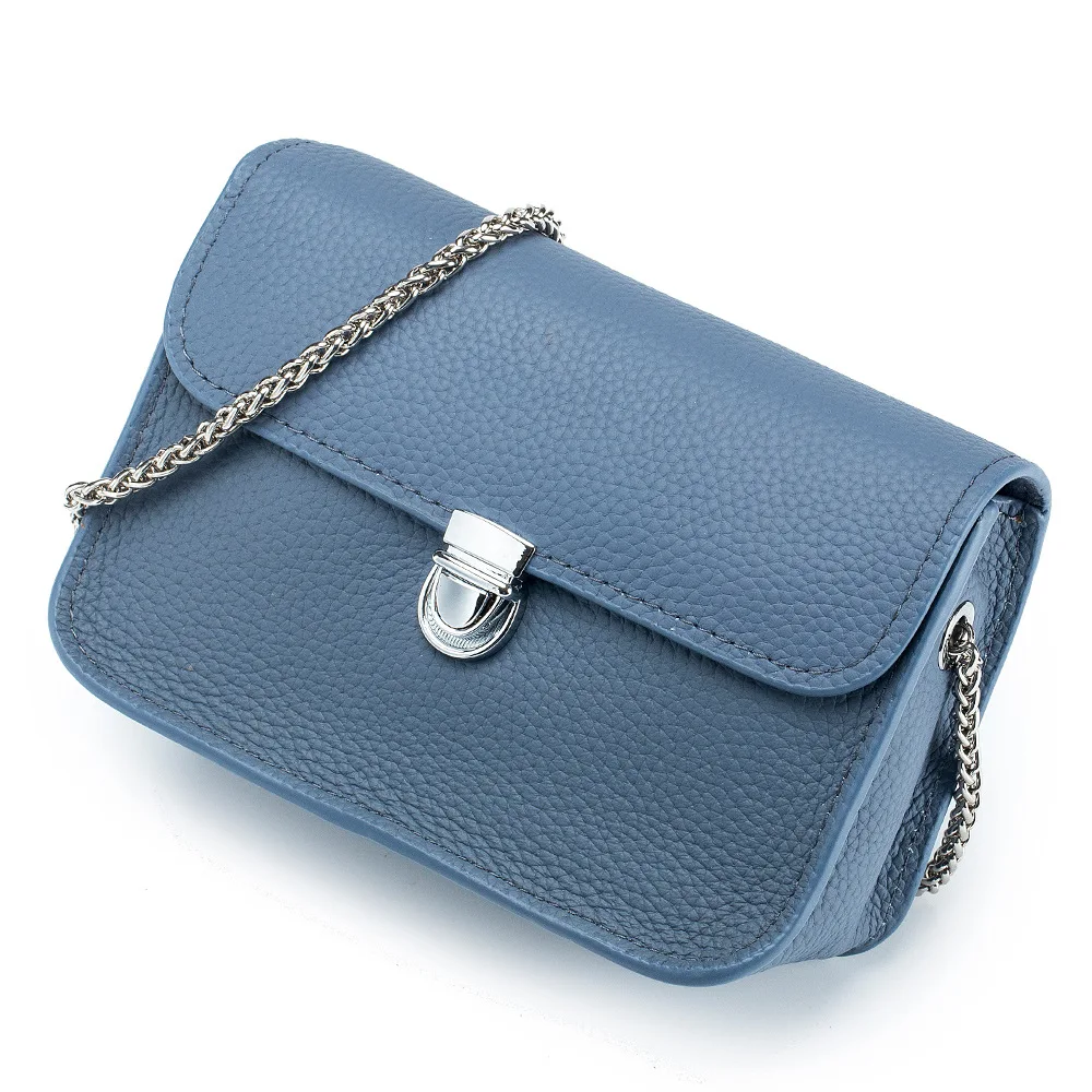 women's genuine leather chain shoulder bag cowhide crossbody handbag Women's Genuine Leather Chain Shoulder Bag - Cowhide Crossbody Handbag