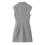Zach Women's Retro Checkered Printed Short Sleeve Collar Mini Dress 2
