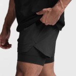 Men's Breathable Double Layer Quick Dry sport shorts 4