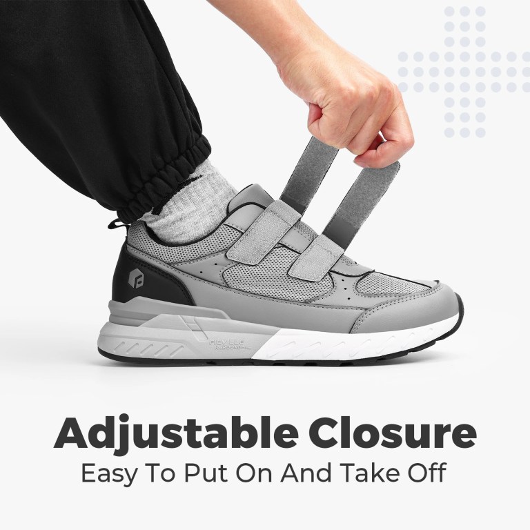 FitVille Diabetic Shoes for Men Extra Wide Width Adjustable Closure Walking Shoes Slip-on Sneakers for Foot Pain Relief Swollen 2