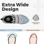 FitVille Diabetic Shoes for Men Extra Wide Width Adjustable Closure Walking Shoes Slip-on Sneakers for Foot Pain Relief Swollen 6