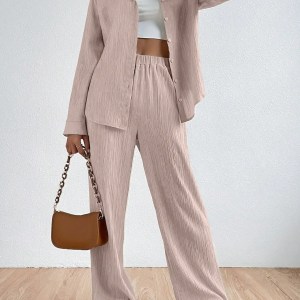 Two-piece vintage Shirt and Pant Loungewear Set 6