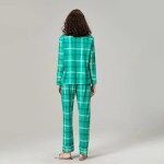 Christmas Matching Pyjama Set - Plaid Print Long Sleeve Top & Drawstring Pants - Fall Sleepwear 2