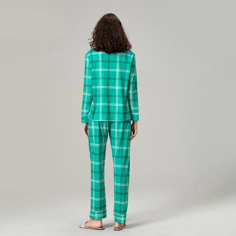 Christmas Matching Pyjama Set - Plaid Print Long Sleeve Top & Drawstring Pants - Fall Sleepwear 2