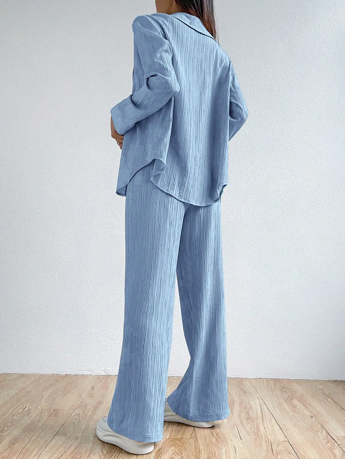 Two-piece vintage Shirt and Pant Loungewear Set