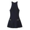 zach women's slim fit round neck sleeveless mini dress with zipper detail Zach Women's Slim Fit Round Neck Sleeveless Mini Dress with Zipper Detail