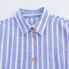 summer women's french light linen blend striped shirt dress Summer Women's French light linen blend striped shirt dress 6