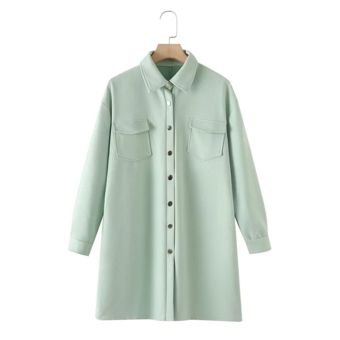 zach women's simple collar single breasted long sleeve medium length shirt dress Zach Women's Simple Collar Single-Breasted Long Sleeve Medium-Length Shirt Dress