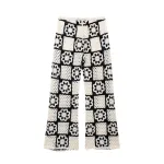 zach women's round neck sleeveless hook flower knitted tank top with high waist straight pants fashion set Zach Women's Round Neck Sleeveless Hook Flower Knitted Tank Top with High Waist Straight Pants Fashion Set 5