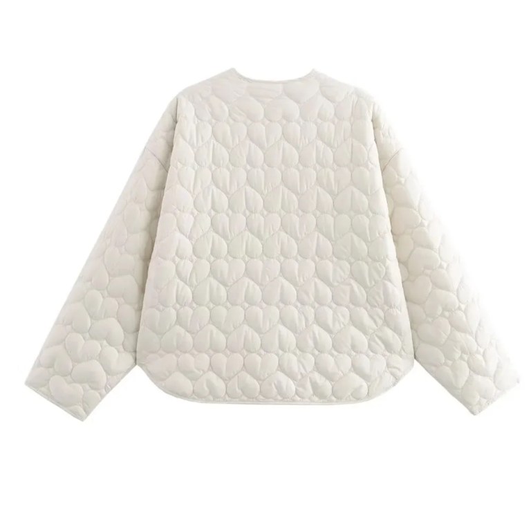 zach women's loose round neck long sleeve cotton quilted jacket Zach Women's Loose Round Neck Long Sleeve Cotton Quilted Jacket 2