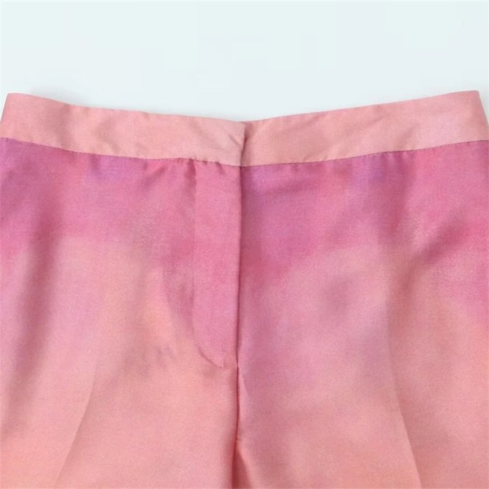 zach women's polo silk texture tie dye shirt & high waist wide leg pants set Zach Women\'s Polo Silk Texture Tie-Dye Shirt & High-Waist Wide-Leg Pants Set 6