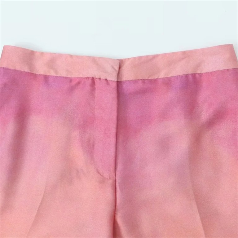 zach women's polo silk texture tie dye shirt & high waist wide leg pants set Zach Women\'s Polo Silk Texture Tie-Dye Shirt & High-Waist Wide-Leg Pants Set 6