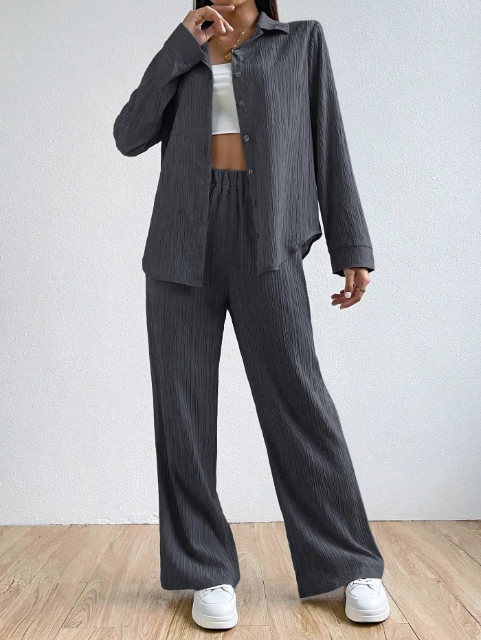 two piece vintage shirt and pant loungewear set Two-piece vintage Shirt and Pant Loungewear Set 5