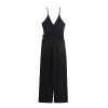 zach women's solid color sleeveless v neck crepe strap jumpsuit Zach Women's Solid Color Sleeveless V-Neck Crepe Strap Jumpsuit 2