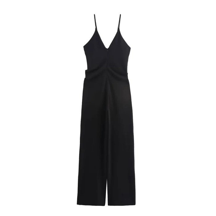 zach women's solid color sleeveless v neck crepe strap jumpsuit Zach Women's Solid Color Sleeveless V-Neck Crepe Strap Jumpsuit 2
