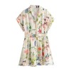 women's floral shirt dress mini Women's Floral Shirt Dress Mini