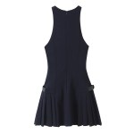 Zach Women's Slim Fit Round Neck Sleeveless Mini Dress with Zipper Detail 2
