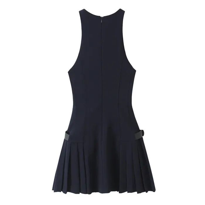 zach women's slim fit round neck sleeveless mini dress with zipper detail Zach Women's Slim Fit Round Neck Sleeveless Mini Dress with Zipper Detail 2