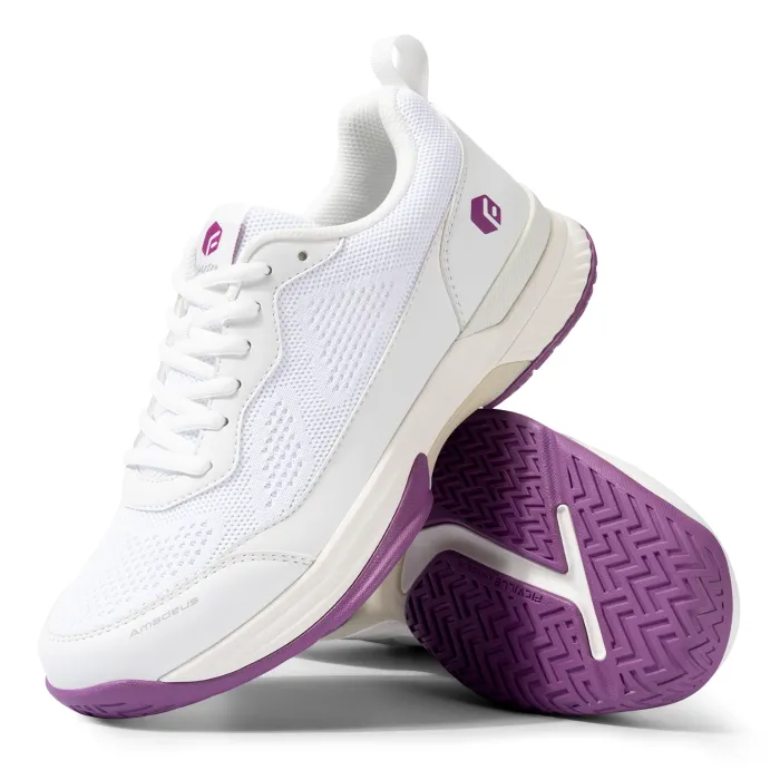 FitVille Women's Wide Fit Pickleball Shoes Tennis Court Shoes Athletic Shoe Court Squash Sneakers for Fat Feet Racquet Sports