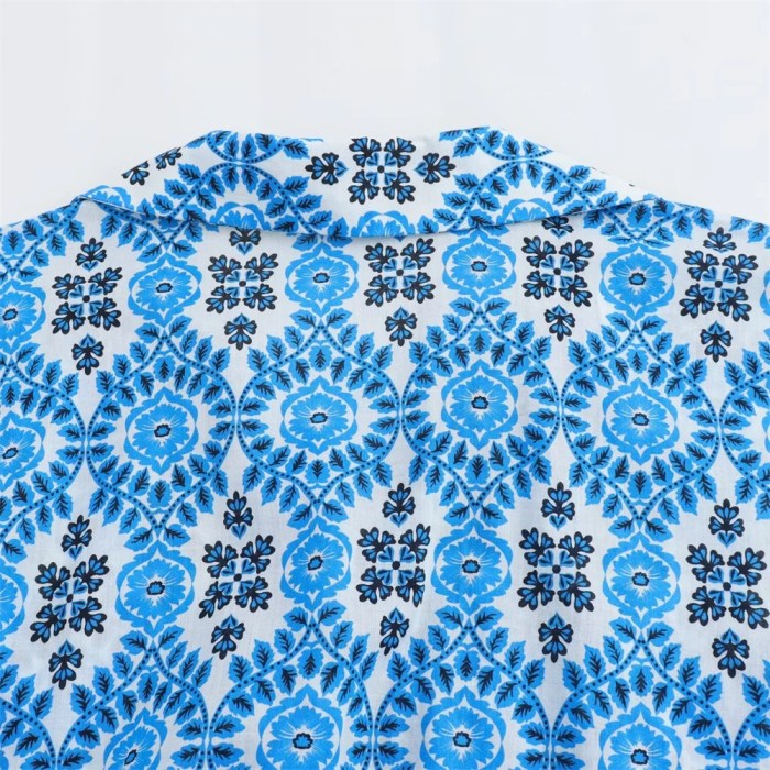 alsa summer retro print midi shirt dress ALSA Summer Retro Print Midi Shirt Dress 5